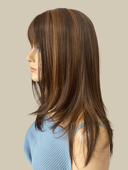Leyla Long Straight Layered Brown Monofilament Wig By imwigs®