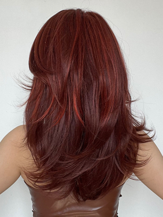 Sexy Middle Length Layered Claret Synthetic Wig By imwigs®