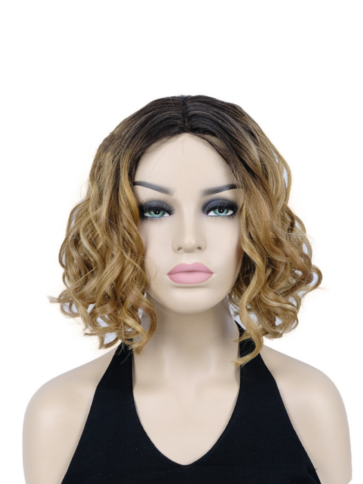 Alive Short Bob Wavy Curly Lace Front Synthetic Wig By imwigs®