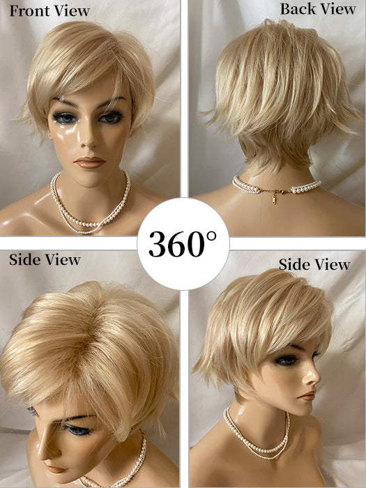 Short Cut Light Blonde Synthetic Wig With Layers By imwigs®