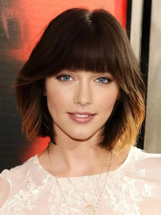 Short Bob Wavy Synthetic Wig With Bangs By imwigs®