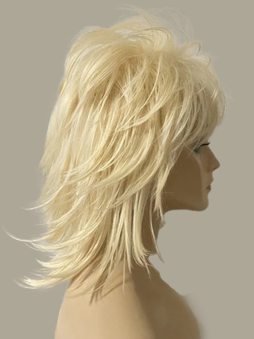 Perruque synthétique blonde ondulée mi-longue et moelleuse par imwigs®
