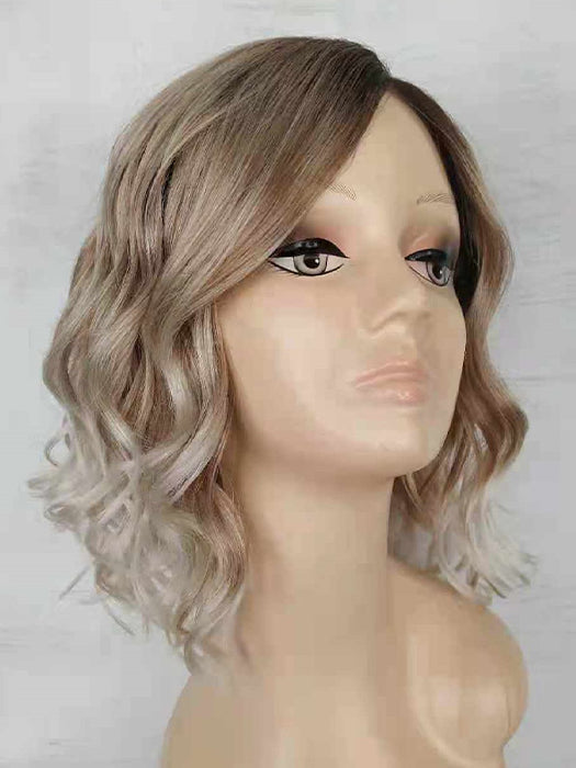 Lily Short Bob Curls Blonde Lace front Synthetic Wigs (Mono Top) By imwigs®