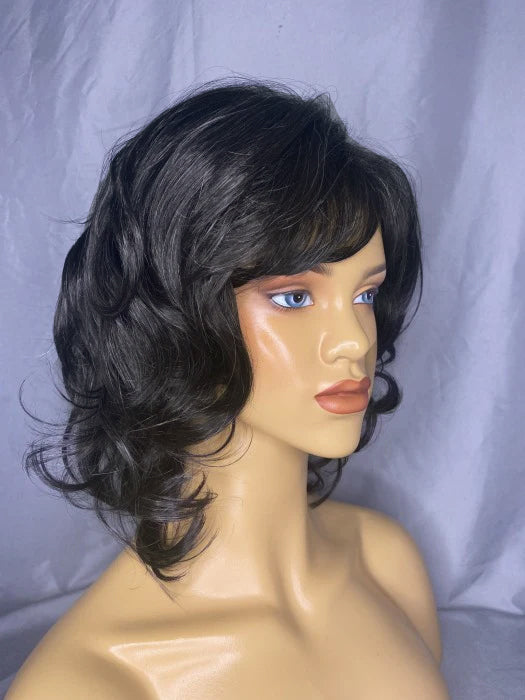 Attractive Shoulder Length Wavy Synthetic Wig With Bangs By imwigs®