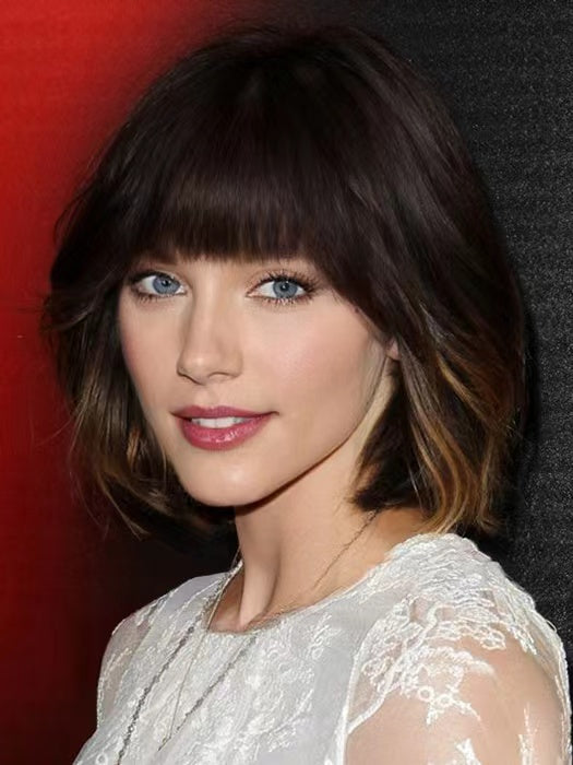 Short Bob Wavy Synthetic Wig With Bangs By imwigs®