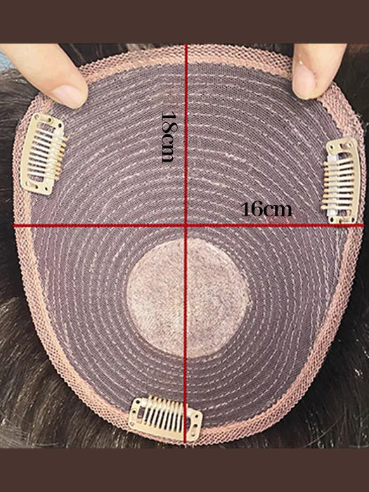 Superweicher, kurzgeschichteter, brauner Echthaar-Topper von imwigs® 