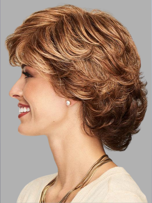  Loosely Waved Layers Brown Synthetic Wig